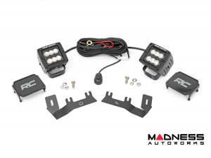 GMC Sierra 1500 Lighting Upgrade - Ditch Light LED Mount w/ Black Series Flood Light Beam